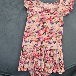 Posh Peanut Floral Ruffle Baby Onesie Dress